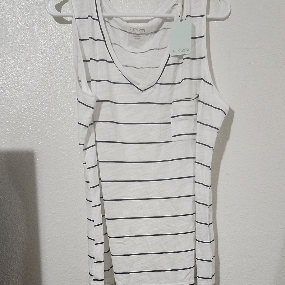 Classic Black and White Striped Tank Top